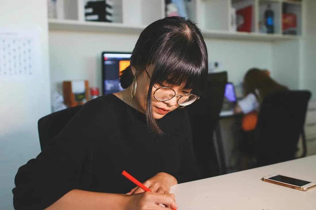 Girl writing